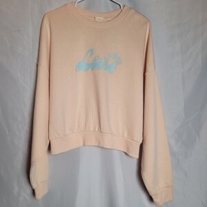 NWT Levi's  Cropped Crew Neck Sweatshirt Light Peach Women's Size XXL